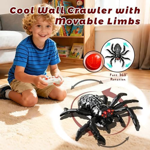 SQVIAFUN RC spider toy climbing on a glass wall