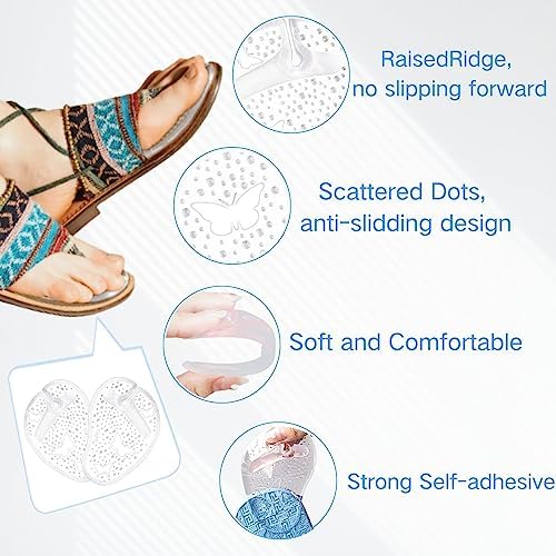 Two pairs of clear forefoot cushion inserts for flip flop pain relief.