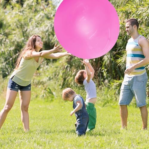 Close up view of the durable tear resistant material valve on the Huaerle inflatable beach ball.