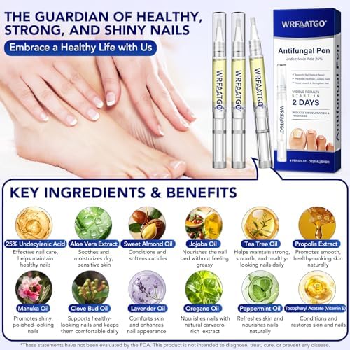 Pack of four Foot Cure antifungal pens for long term nail care.