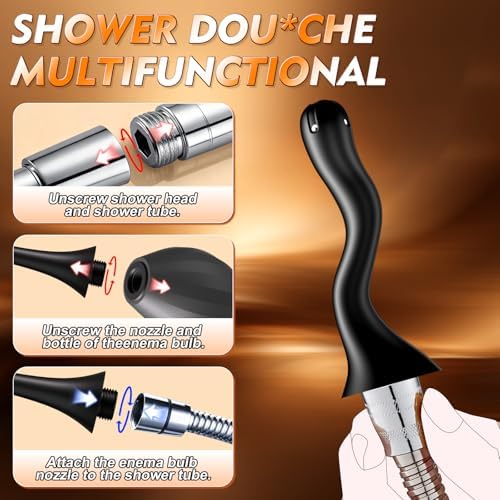 Portable travel bidet flusher kit components including valves and connectors.