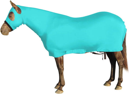 Paris Tack lycra spandex horse slinky highlighting the wide secure hook and loop belly band