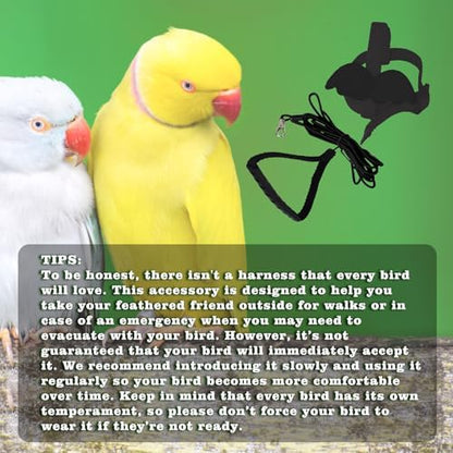 MinrzPet anti bite training bird leash showcasing the lightweight and breathable material textures.