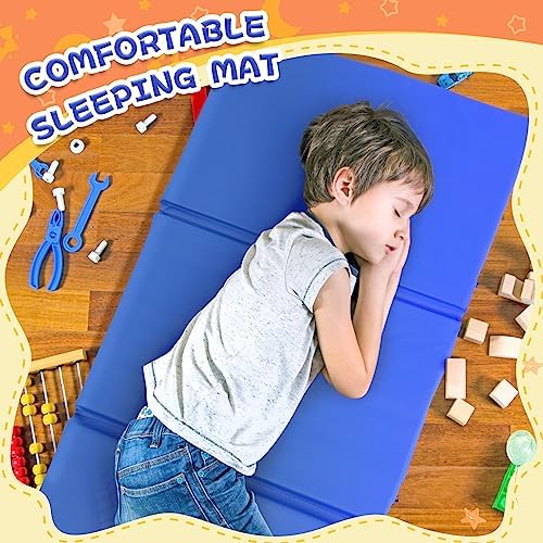 Five pieces of Wesiti daycare folding rest mats stacked together for efficient space management.