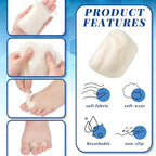Soft white lambs wool padding being applied to toes for bunion relief