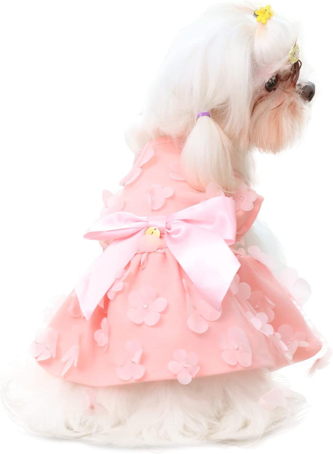 Laifug floral lace wedding style dog dress back view