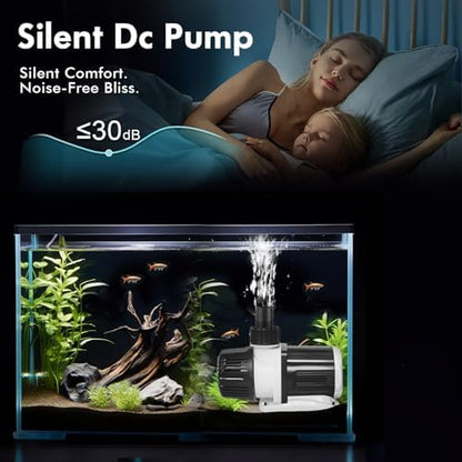 Orlushy marine return pump setup showing accessories for saltwater coral reef fish tank sump circulation