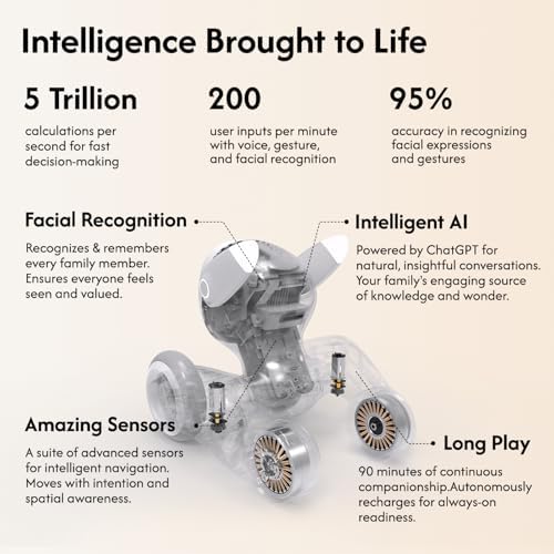 Close up of Loona robot pet eyes and camera sensors