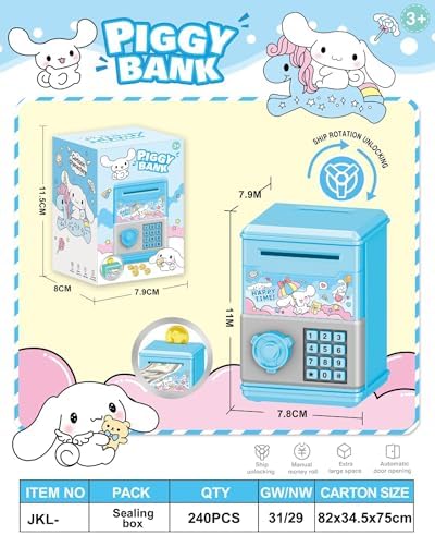 FUAN interactive kids coin box displaying the top slot location and durable ABS plastic construction.