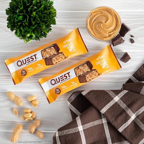 Quest Nutrition Crispy Chocolate Peanut Butter Hero Protein Bar, 18g Protein, 1g Sugar, 3g Net Carb, Gluten Free Protein Snack, Keto Friendly, 12 Count - Image 6
