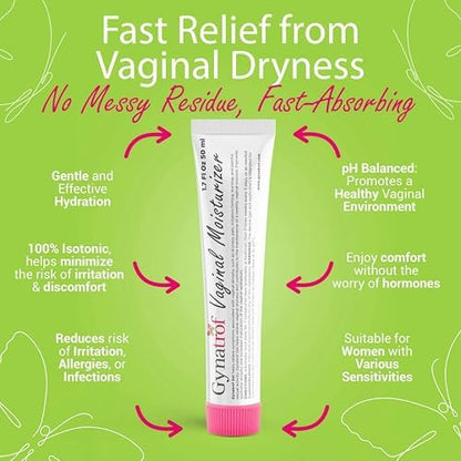 Gynatrof feminine care moisturizer with reusable applicator for precise internal use.