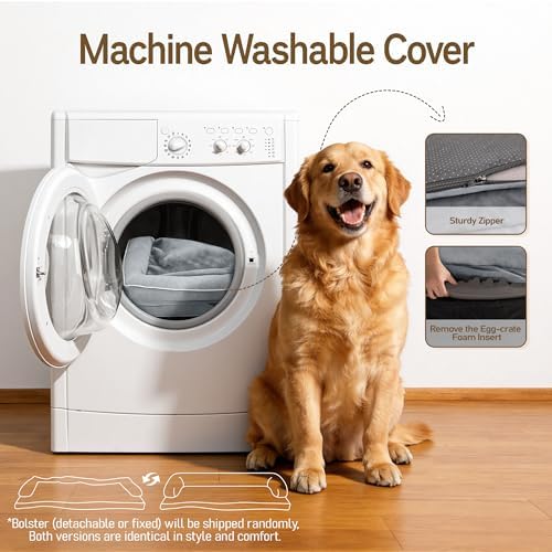 Comfort Expression Extra Large Dog Bed Orthopedic - XL Washable Pet Bed for Big Dog Waterproof Pet Couch Memory Foam Sofa Bolster with Removable Cover - 42 x 30 - Image 6