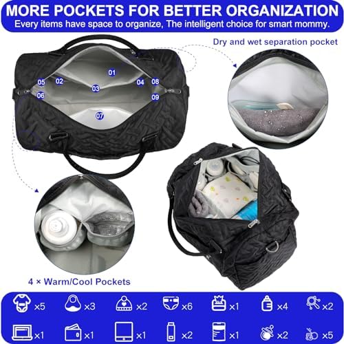 Supromomi mommy bag interior compartments and insulated pockets