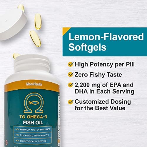 MacuHealth fish oil 120 softgels container close up view