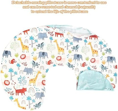 Parent using Winmany removable nursing pillow cover for comfortable baby feeding