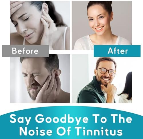 30ml Tinnitus treatment bottle showing herbal ingredient benefits.