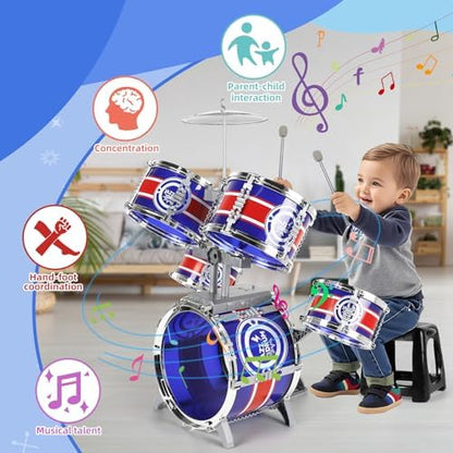M SANMERSEN junior drum set with thickened elastic drum heads