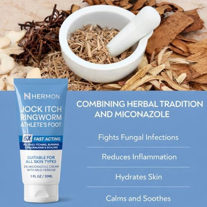 Hermon miconazole nitrate 2 percent ointment for soothing fungal infections.