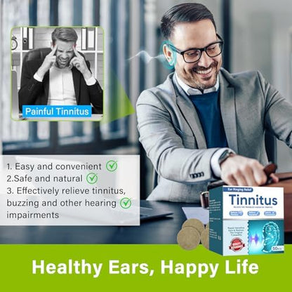 Natural herbal tinnitus relief patches for buzzing and ear noise reduction.
