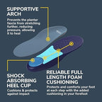 Dr. Scholl's full length foot support insoles being inserted into a men's casual sneaker.