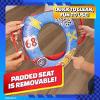 Close up view of the removable soft cushion padding on the toddler training ring.