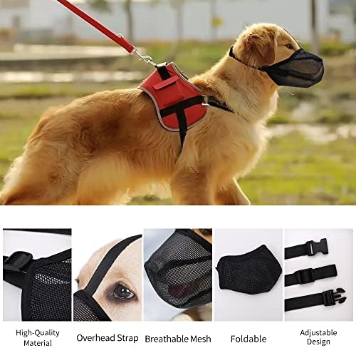 Miavers breathable mesh pet muzzle folded compact for easy pocket storage