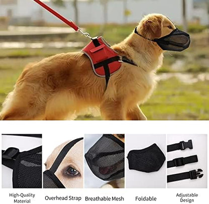 Miavers breathable mesh pet muzzle folded compact for easy pocket storage