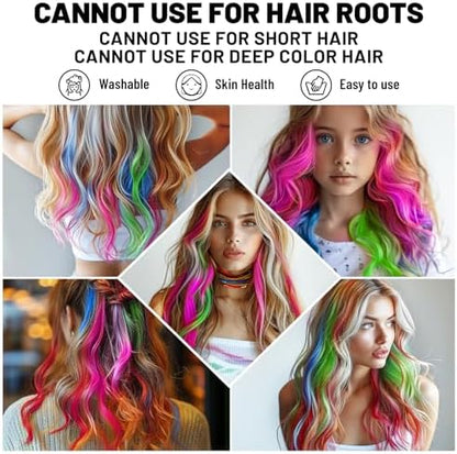 Model using Badcolor hair chalk comb for festive hair makeover
