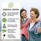 Zemvelo liquid copper supplement packaging showing size and volume details