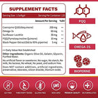 Zebora CoQ10 softgels ingredients and active formula panel