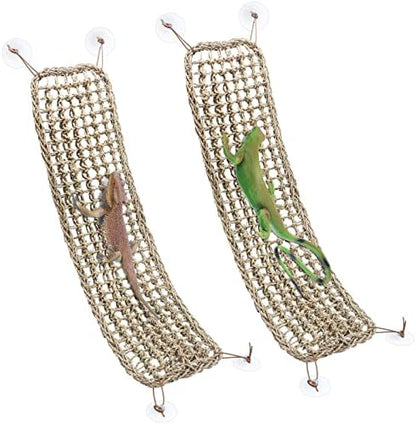 Two rectangular seagrass lizard hammocks arranged side by side
