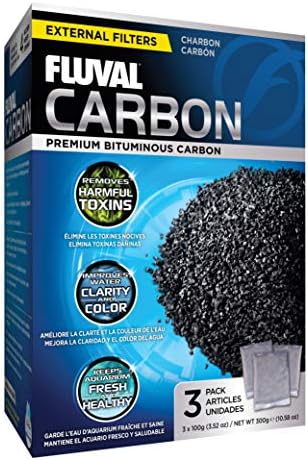 Fluval 100 gram bituminous activated carbon bags close up