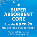Fresh Start women bladder control pads highlighting the one cup liquid capacity absorption core