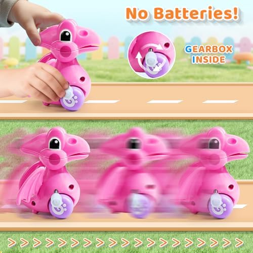 Beestech toddler dinosaur cars set with the included clear green backpack