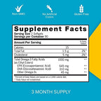 Ultra purified wild caught fish oil dietary supplement bottle layout