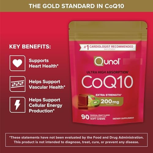 Detailed ingredient list and dosage instructions for CoQ10 90 Count pouch