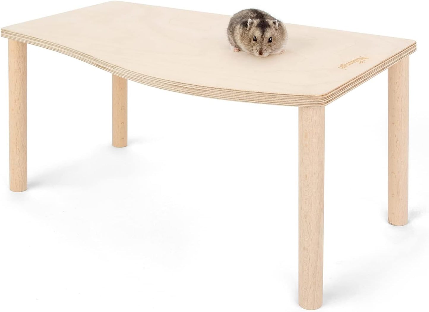 Niteangel Hamster Play Wooden Platform for Food Bowl Drinking Bottle and Other cage Accessories (Wave - 7" Height) - Image 1