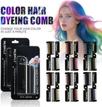 Close up of silver hair chalk comb applicator teeth