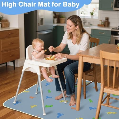 BeBeJoJo waterproof baby splash mat displaying the non-slip dotted bottom layer texture close up
