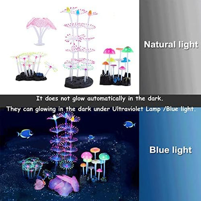 Lpraer artificial aquarium decorations swaying naturally inside a freshwater fish tank environment