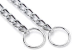 Silver choke chain collar designed for medium and extra large dog breeds.