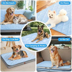 Folded portable LOOBANI ice silk cooling mat showing its lightweight travel design