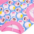 Close up view of the 100 percent cotton shell on toddler training pants