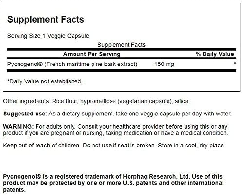 Swanson Ultra Pycnogenol 150 mg vegetarian capsules premium French maritime pine bark extract supplement