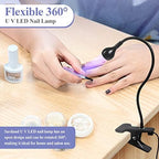 Black mini nail dryer mounted on a desk with clamp
