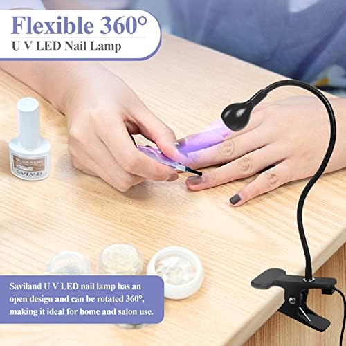 Saviland gooseneck nail lamp clamped to a desk