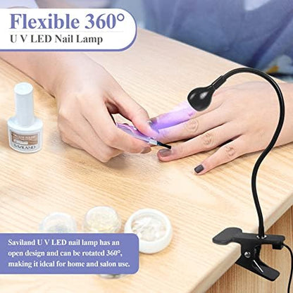 Saviland gooseneck nail lamp clamped to a desk