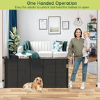 HEELALBABY reinforced mesh baby gate adjustable lower bracket fitting cleanly over a baseboard