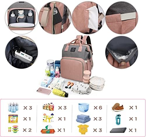 ANWTOTU waterproof maternity bag front pockets open revealing insulated feeding bottle slots
