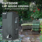 Durable weather resistant pet house protection wrap installed on a multi level catio.